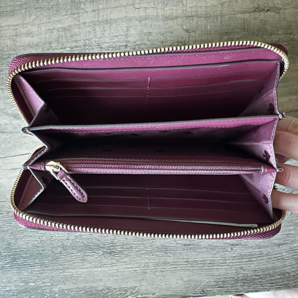 Kate Spade Brynn Large Continental Wallet in Deep Berry - Picture 4 of 5